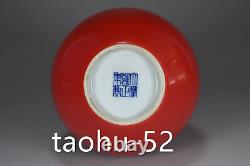 8.6Treasure Chinese Porcelain Qing Yongzheng Ruby Red Glazed Gourd Bottle