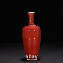 8.7 China old Antique qing dynasty Porcelain kangxi mark red glaze radish vase