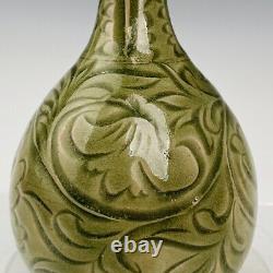 8.7 Chinese Antique Porcelain Song dynasty yaozhou kiln cyan glaze flower Vase