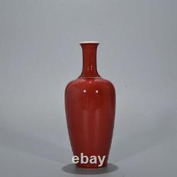 8.7 Chinese Old Antique Porcelain qing dynasty kangxi mark red glaze Vase