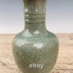 8.7 Chinese Porcelain Song dynasty ru kiln QingLiangSi mark cyan Ice crack Vase