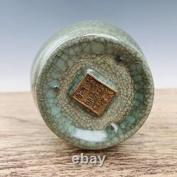 8.7 Chinese Porcelain Song dynasty ru kiln QingLiangSi mark cyan Ice crack Vase