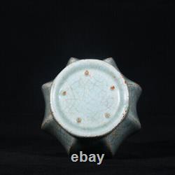 8.7 Chinese Porcelain Song dynasty ru kiln cyan glaze Ice crack eight edge Vase
