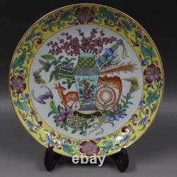 8.7 Collection Chinese Famille Rose Porcelain Gild Bogu Pattern Plate