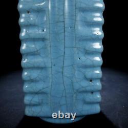 8.7 Old Chinese Porcelain Song dynasty ru kiln Blue glaze Ice crack Square Vase