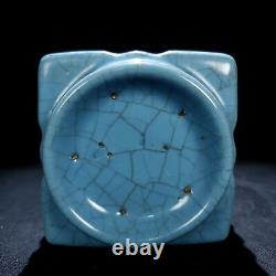 8.7 Old Chinese Porcelain Song dynasty ru kiln Blue glaze Ice crack Square Vase