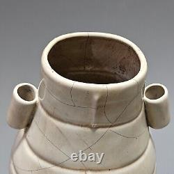 8.7 song dynasty offcial Porcelain white glaze gilt character Chinese mark vase