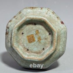 8.7 song dynasty offcial kiln ru Porcelain Ice crack carved Chinese mark vase