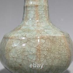 8.7 song dynasty offcial kiln ru Porcelain Ice crack carved Chinese mark vase