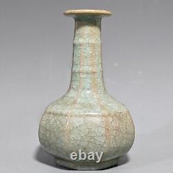 8.7 song dynasty offcial kiln ru Porcelain Ice crack carved Chinese mark vase