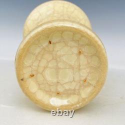 8.8 Antique Chinese Porcelain Song dynasty ru kiln Yellow glaze Ice crack Vase