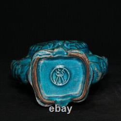 8.8 Chinese Antique Porcelain dynasty chai kiln Blue glaze Ice crack beast Vase