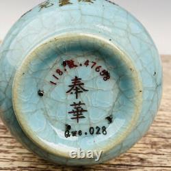 8.8 Chinese Ru Porcelain Handmade Exquisite Lettering Vase