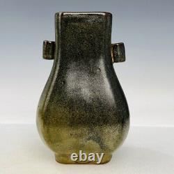 8.8 Old Antique Chinese Porcelain Song dynasty Black glaze double ear Vase