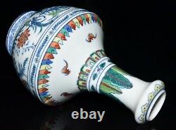 8.8 china antique qing dynasty kangxi mark porcelain doucai flower pattern vase