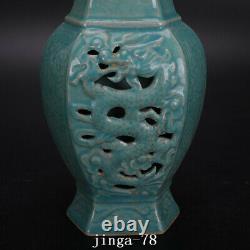 8.9 Chinese Antique Porcelain dazhou dynasty chai kiln Green cloud dragon Vase