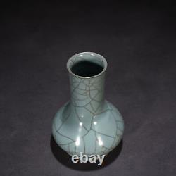 8 Antique Chinese Porcelain Song dynasty guan kiln cyan glaze Ice crack Vase