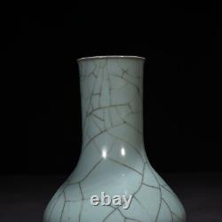 8 Antique Chinese Porcelain Song dynasty guan kiln cyan glaze Ice crack Vase