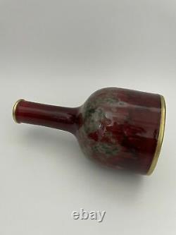 8 Old Antique Chinese Porcelain qing dynasty kangxi mark red glaze Fambe Vase