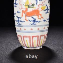 9.0 china old antique ming dynasty chenghua mark porcelain kylin pattern vase