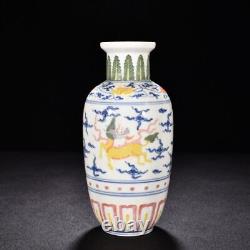 9.0 china old antique ming dynasty chenghua mark porcelain kylin pattern vase