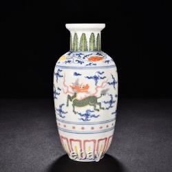 9.0 china old antique ming dynasty chenghua mark porcelain kylin pattern vase