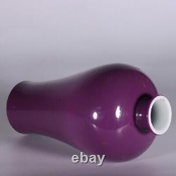9.1 Chinese Antique Porcelain Qing dynasty kangxi mark Purple glaze Pulm Vase