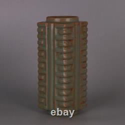 9.1 Chinese Old Porcelain Song dynasty ru kiln cyan glaze Ice crack Square Vase