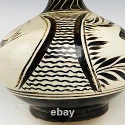 9.1 Chinese Old Porcelain song dynasty cizhou kiln Black White glaze fish Vase