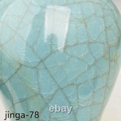 9.1 Chinese old Song dynasty Porcelain ru kiln Blue glaze Ice crack pulm vase