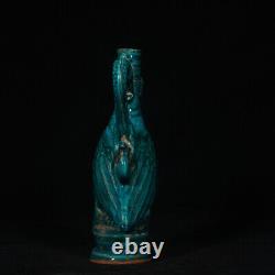 9.1 Old Chinese Porcelain song dynasty blue glaze Ice crack dragon Phoenix Vase
