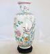 9.2 Antique Chinese Famille Rose Porcelain Vase With Flowers, Birds & Stand