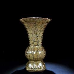 9.2 Antique Chinese Porcelain Song dynasty ge kiln Yellow glaze Ice crack Vase