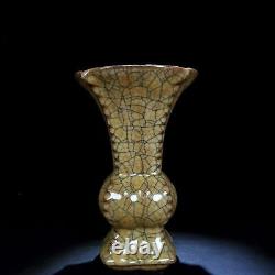 9.2 Antique Chinese Porcelain Song dynasty ge kiln Yellow glaze Ice crack Vase