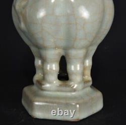 9.5 Antique Chinese Porcelain Song dynasty guan kiln cyan Ice crack sheep Vase
