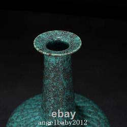 9.5 Chinese Old Antique Porcelain qing dynasty qianlong mark blue speckle Vase