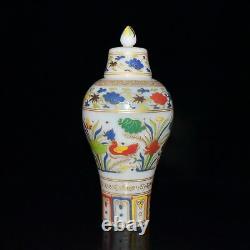 9.8 Chinese Multicolored glazed plum vase of Chenghua period in Ming Dynasty