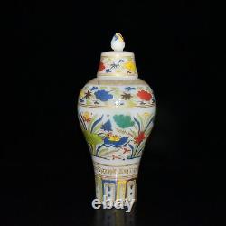 9.8 Chinese Multicolored glazed plum vase of Chenghua period in Ming Dynasty