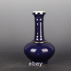 9 Chinese Porcelain Qing Dynasty Kangxi Blue Glaze Bottle Vase