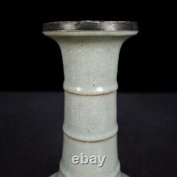 9Chinese antique porcelain Song Ru kiln YinKou bamboo joint bottle