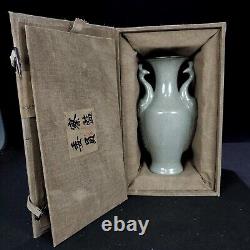 9Chinese antique porcelain Song Rukiln YinKou Peacock Bottle