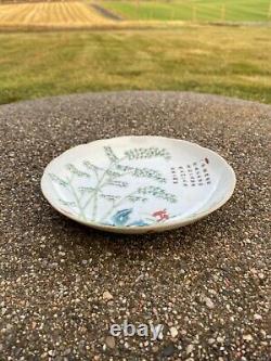 A Antique Chinese Bamboo Plate w Tongzhi Mark and Period in Porcelain