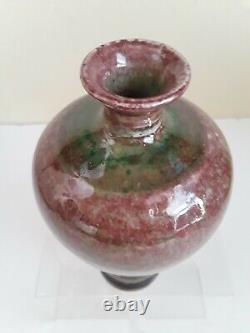 A Antique Chinese Flambe Glazed Porcelain Meiping Vase 5.75tall