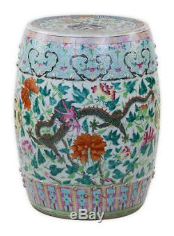 A Big Chinese Antique Famille Rose Porcelain Stool