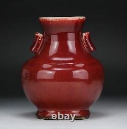 A Chinese Antique Ox Blood Glazed Porcelain Vase, Qing Dynasty