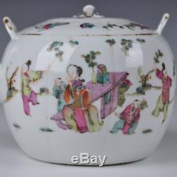 A Chinese Porcelain 19th Century Famille Rose Marked Teapot