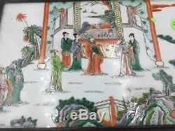 A Chinese Porcelain Plaque In Frame