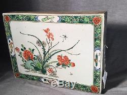 A Chinese Porcelain Tile with Paintings on Two Sides