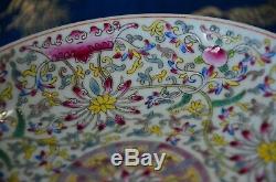 A Fantastic Chinese Antique Famille Rose Fencai Porcelain Dish with Guanxu Mark