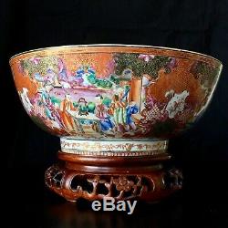 A Fine Chinese 18th C Export Porcelain Punch Bowl c. 1775. Qianlong Period